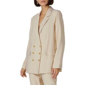 Love, Whit by Whitney Port Beige Double Breasted Blazer Jacket 4
